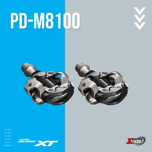 [PDSH138E] Pedal MTB SHIMANO XT PD-M8100 EPDM8100 SPD Dual Sided XC w/ Cleats Ind. Pack