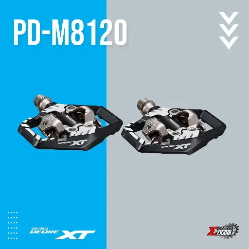 [PDSH139E] Pedal MTB SHIMANO XT PD-M8120 Flat EPDM8120 SPD Dual Sided Trail/Enduro w/ Cleats Ind. Pack