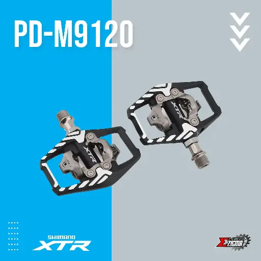 [PDSH136I] Pedal MTB SHIMANO XTR PD-M9120 Flat IPDM9120 SPD Dual Sided Trail/Enduro w/ Cleats Ind. Pack