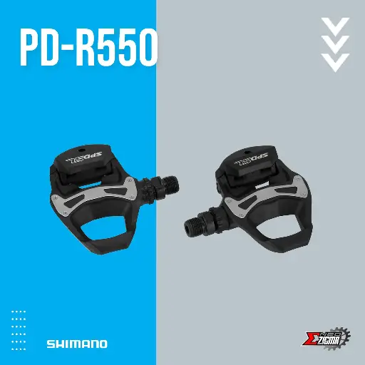 [PDSH103BKE] Pedal Road SHIMANO Road-Others PD-R550 SPD SL Single Sided w/ Cleats Ind. Pack EPDR550L