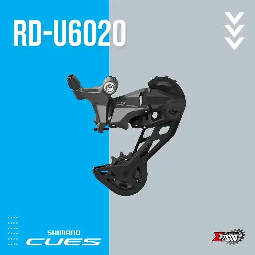 [RDSH243E] Rear Derailleur MTB SHIMANO CUES RD-U6020-10 SGS 10-Spd Direct Attachment Ind. Pack ERDU602010SGS