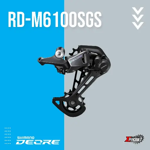 [RDSH227I] Rear Derailleur MTB SHIMANO Deore RD-M6100SGS 12-Spd Long Cage Ind. Pack IRDM6100SGS