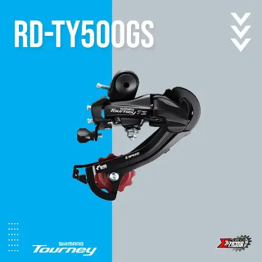 [RDSH170E] Rear Derailleur MTB SHIMANO Tourney RD-TZ500GS 7-Spd Med Cage Direct Attachment Ind. Pack ERDTZ500GSD