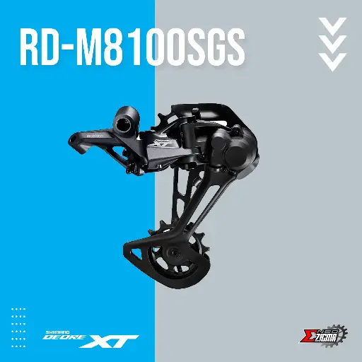 [RDSH217I] Rear Derailleur MTB SHIMANO XT RD-M8100SGS 12-Spd Long Cage Ind. Pack IRDM8100SGS