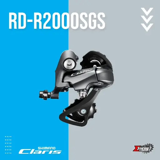 [RDSH206E] Rear Derailleur Road SHIMANO Claris RD-R2000GS 8-Spd Med Cage Ind. Pack ERDR2000GS