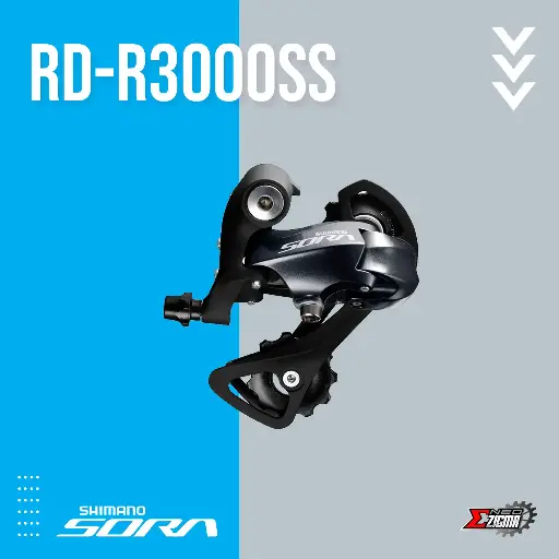 [RDSH123E] Rear Derailleur Road SHIMANO Sora RD-R3000SS 9-Spd Short Cage Ind. Pack ERDR3000SS