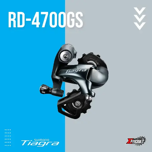 [RDSH134I] Rear Derailleur Road SHIMANO Tiagra RD-4700GS 10-Spd Med Cage Ind. Pack IRD4700GS