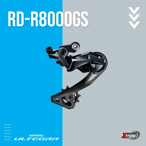 [RDSH214I] Rear Derailleur Road SHIMANO Ultegra RD-R8000GS 11-Spd Med Cage Ind. Pack IRDR8000GS