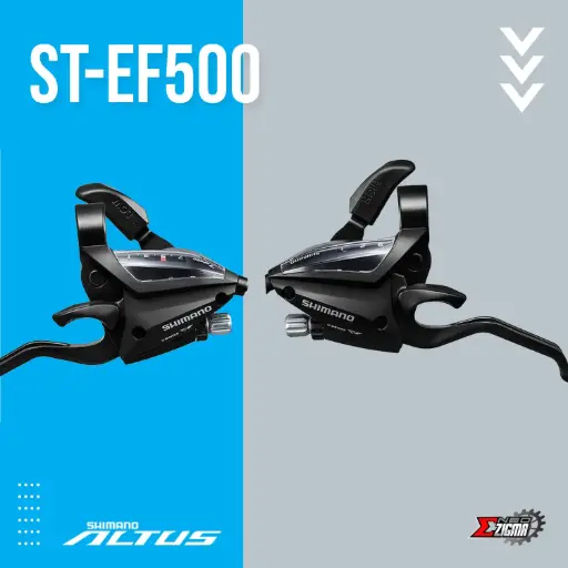 [STSH129E] Shifter Lever MTB SHIMANO Altus ST-EF500 3x7-Spd Front/Rear Ind. Pack ESTEF5002PV7A3