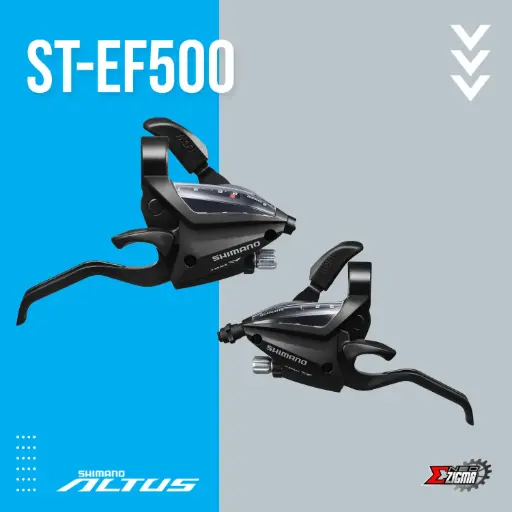 [STSH130E] Shifter Lever MTB SHIMANO Altus ST-EF500 3x8-Spd Front/Rear Ind. Pack ESTEF5002PV8A3