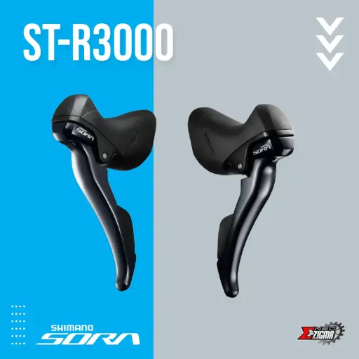 [STSH118E] Shifter Lever Road SHIMANO Sora ST-R3000 2x9-Spd w/ OT & BC Front/Rear Ind. Pack ESTR3000DPA