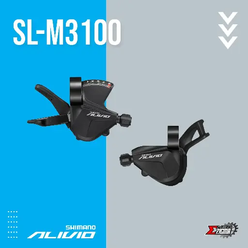 [SLSH163E] Shifter MTB SHIMANO Alivio SL-M3100 2x9-Spd Rapid Fire F/R Ind. Pack ESLM31002PA