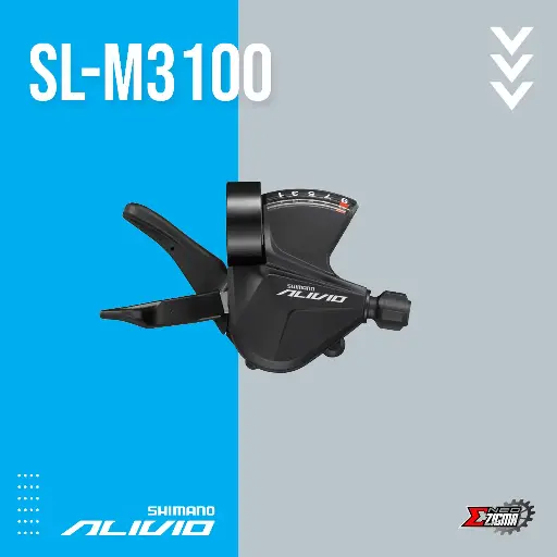 [SLSH057RE] Shifter MTB SHIMANO Alivio SL-M3100 9-Spd Rapid Fire Rear Ind. Pack ESLM3100RA