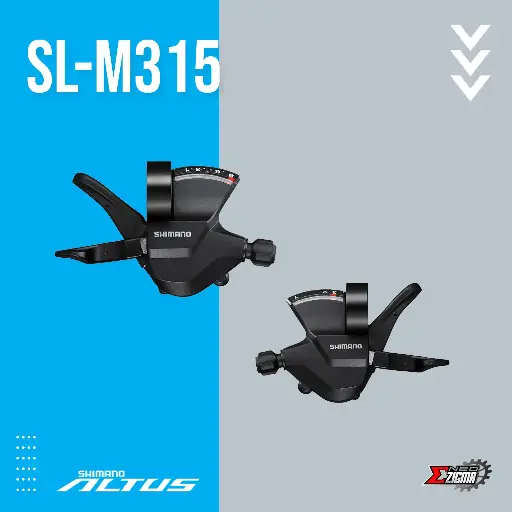 [SLSH151E] Shifter MTB SHIMANO Altus SL-M315 8-Spd Rapid Fire F/R Ind. Pack ESLM31538PA