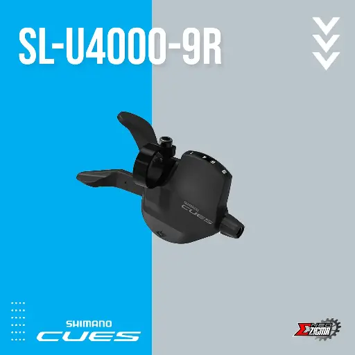 [SLSH077RE] Shifter MTB SHIMANO CUES SL-U4000-9R 9-Spd Rapidfire Rear Ind. Pack ESLU40009RAP