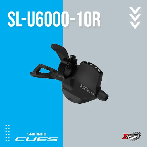 [SLSH076RE] Shifter MTB SHIMANO CUES SL-U6000-10R 10-Spd Rapidfire Rear Ind. Pack ESLU600010RAP