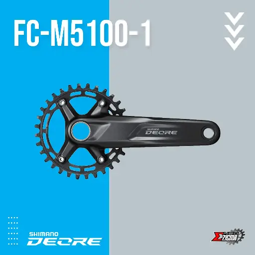 Chainwheel MTB SHIMANO Deore FC-M5100-1 w/o BB Parts Ind. Pack