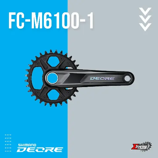 Chainwheel MTB SHIMANO Deore FC-M6100-1 w/o BB Parts Ind. Pack