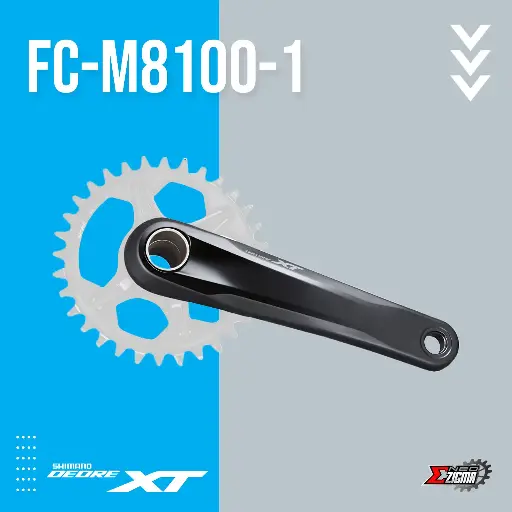 Crank Arm MTB SHIMANO XT FC-M8100-1 w/o B.B. Parts L/R Ind. Pack