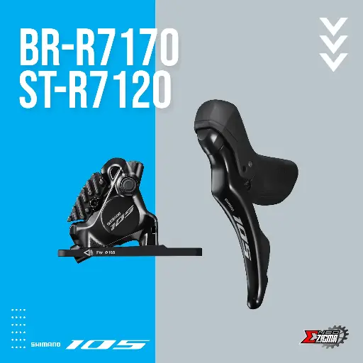 [DBSH092FI] Disc Brake Assembly Road SHIMANO 105 BR-R7170/ST-R7120 12-Spd 2x For 160mm Rotor IR71202DLF6SC100A J-kit Front Ind. Pack