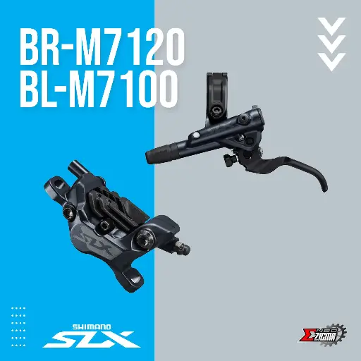 [DBSH095FI] Disc Brake Assembly MTB SHIMANO SLX BR-M7120/BL-M7100 4-Piston J-kit Hydraulic Metal Pad Front Ind. Pack IM7120JLFXNA100