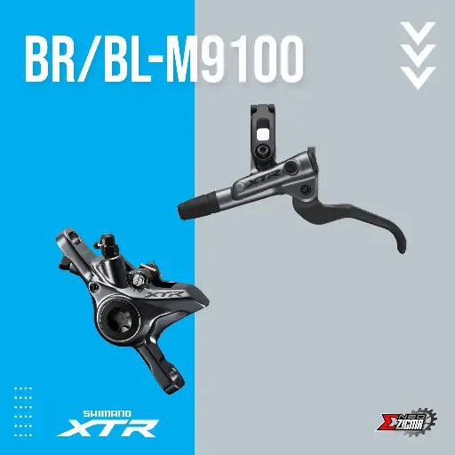 [DBSH091FI] Disc Brake Assembly MTB SHIMANO XTR BR/BL-M9100 2-Piston J-kit Hydraulic Metal Pad w/o Fin Front Ind. Pack IM9100JLFPMA100