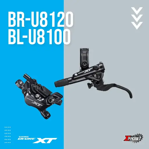 [DBSH089FI] Disc Brake Assembly MTB SHIMANO XT BR-M8120/BL-M8100 4-Piston J-Kit Hydraulic Metal Pad w/ Fin Front Ind. Pack IM8120JLFXNA100