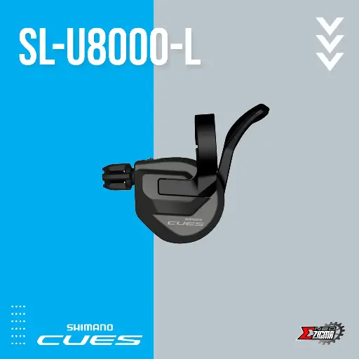 [SLSH078FI] Shifter MTB SHIMANO CUES SL-U8000-L 2-Spd Rapid Fire w/ OGD Front Ind. Pack ISLU8000LBP
