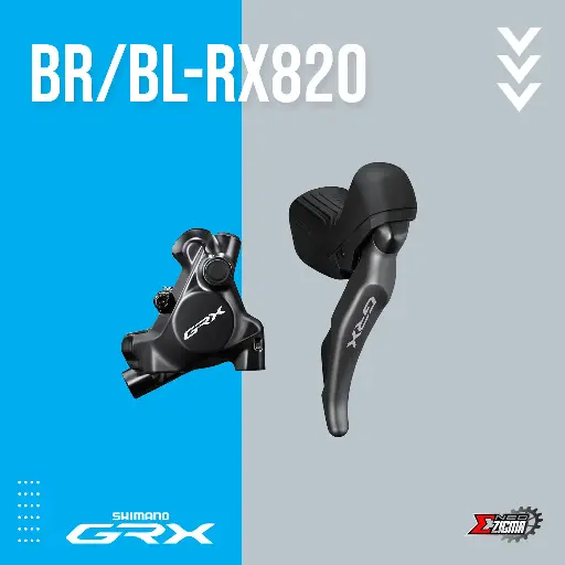 [DBSH085RI] Disc Brake Assembly Gravel SHIMANO GRX BR/ST-RX820 12-Spd,140mm Rotor J-kit w/ Fin Rear Ind. Pack IRX8202DRRDSC170A