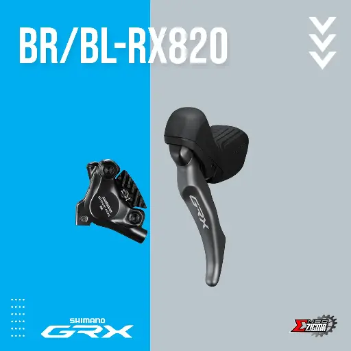 [DBSH085FI] Disc Brake Assembly Gravel SHIMANO GRX BR/BL-RX820 12-Spd 160mm Rotor J-kit w/ Fin For 1X Front Ind. Pack IRX8204DLF6SC100