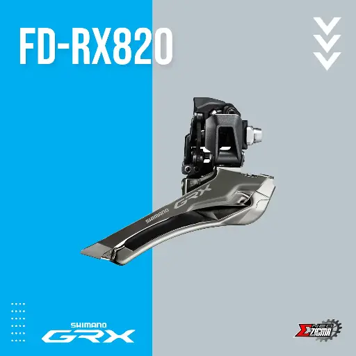 [FDSH263I] Front Derailleur Gravel SHIMANO GRX FD-RX820 12-Spd Down Swing Down Pull Brazed-On For 48T Ind. Pack IFDRX820F
