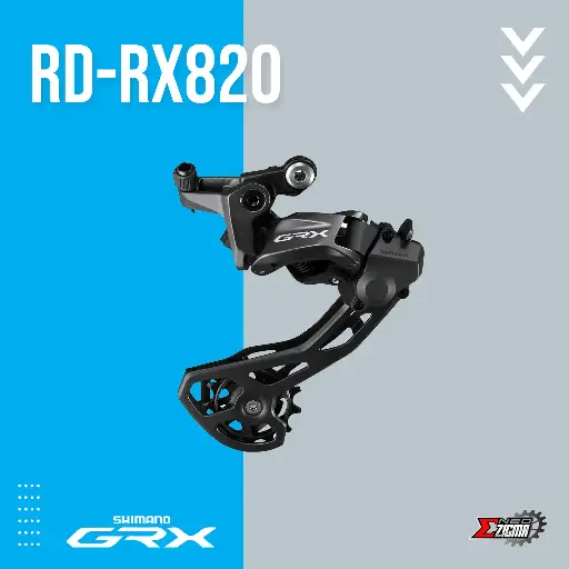 [RDSH250I] Rear Derailleur Gravel SHIMANO GRX RD-RX820 12-Spd For 2X Direct Attachment Ind. Pack IRDRX820