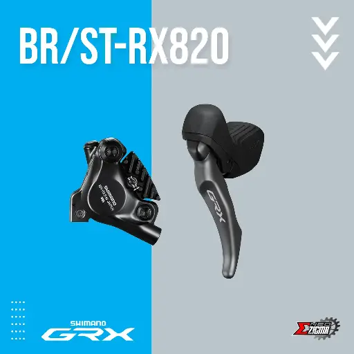 [DBSH086FI] Disc Brake Assembly Gravel SHIMANO GRX BR/ST-RX820 12-Spd For 160mm Rotor J-kit w/ Fin For Double Front Ind. Pack IRX8202DLF6SC100A