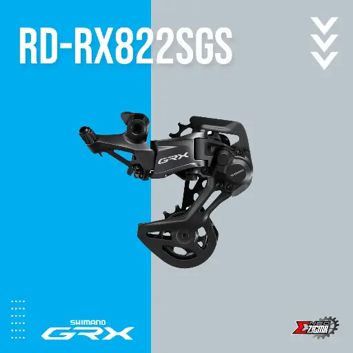[RDSH249I] Rear Derailleur Gravel SHIMANO GRX RD-RX822 SGS 12-Spd For 1X 51T Direct Attachment Ind. Pack IRDRX822SGS