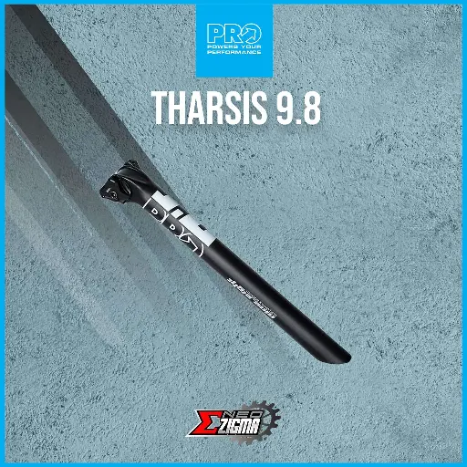 Seat Post DH PRO Tharsis 9.8 1 Bolt Clamp System White Logo